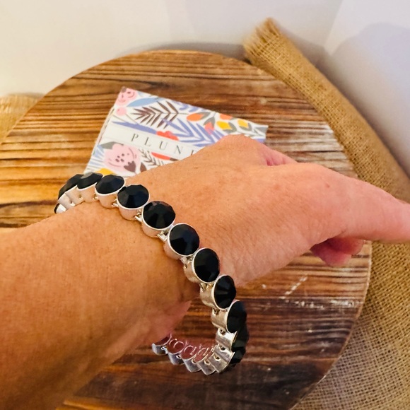 Plunder Designs Retired “Essie” Magnetic Silver Tone and Black Bangle Bracelet - Picture 14 of 16